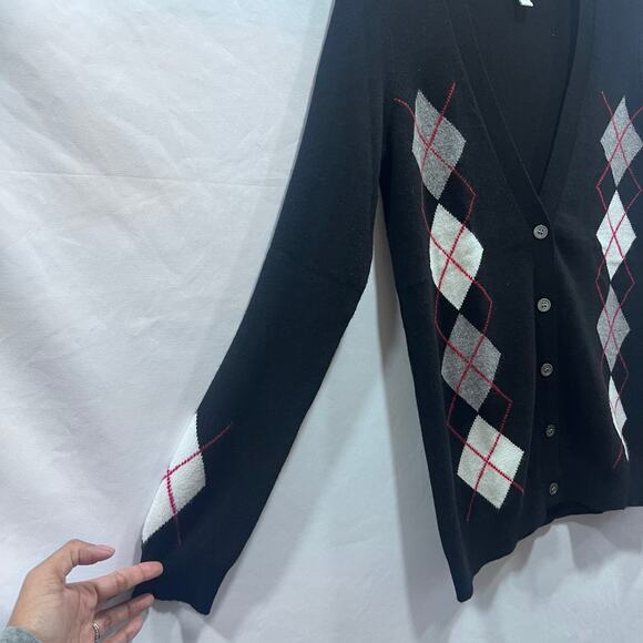 Charter Club 2-PLY Pure Cashmere Argyle Pattern Sweater Cardigan Women's XS - Picture 4 of 7